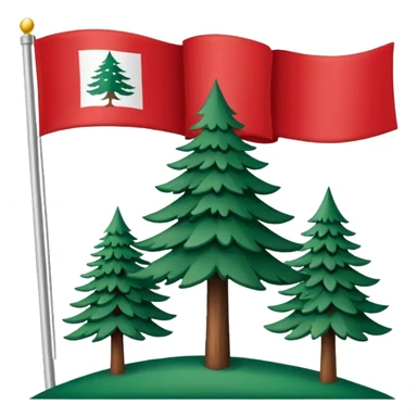 New England flag with a red backgournd white canton and a pine sticker