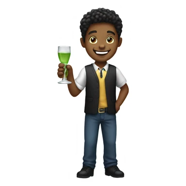 smiling boy bartending sticker