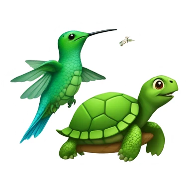 turtle and hummingbird sticker
