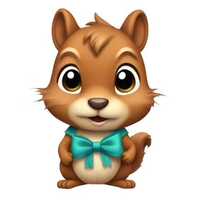 Squirrel with bow  sticker