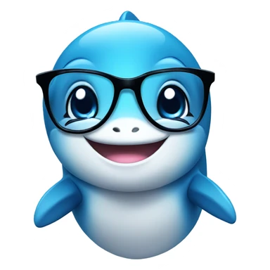 cute dolphin with glasses on sticker