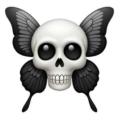 crea un emoji de una mariposa / polilla de la muerte pero que la calavera esté en las alas  sticker