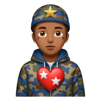 Bape star person  with heart sticker