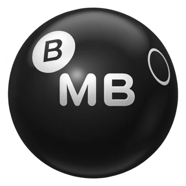 Black pull Ball with MB written on it. Nothing else no holes or anything. sticker