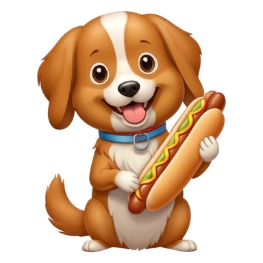 A dog with a hot dog  sticker