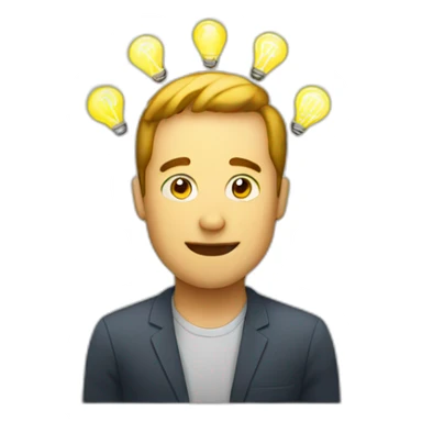 Man-has-a-light-bulb-shining-above-his-head-as-an-idea sticker