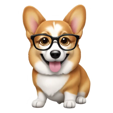 Smart corgi in glasses sticker
