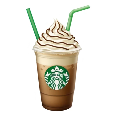 Starbucks iced white chocolate mocha coffee with whipped cream and green straw sticker
