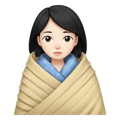 sleeping person With hair black He feels cold sticker