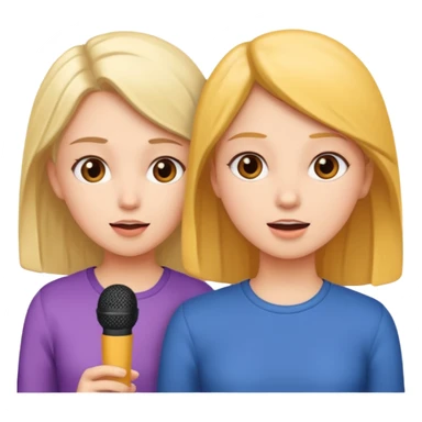 two girls practice speaking sticker