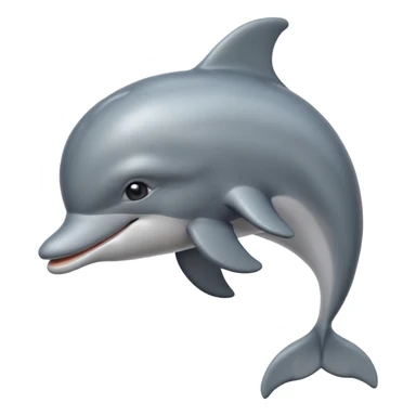 dolphin, apple emoji style sticker