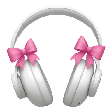 White headphones with pink bows sticker