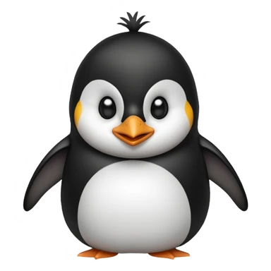 A penguin smiling with angry eyebrows sticker