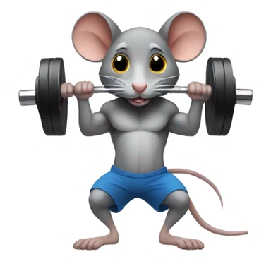 rat lifting weights sticker