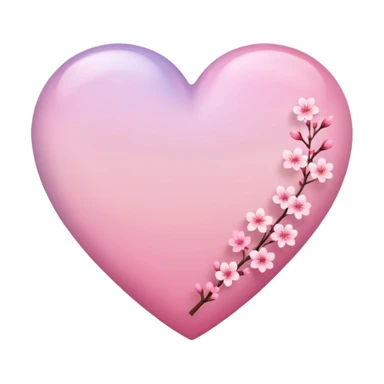 heart with sakura and pastel ombre sticker
