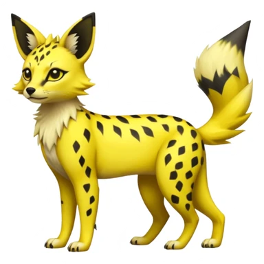 Neon yellow Jolteon-Umbreon-Genet-Civet-Bastet-Cheetah-Hybrid (Full body) with black markings sticker