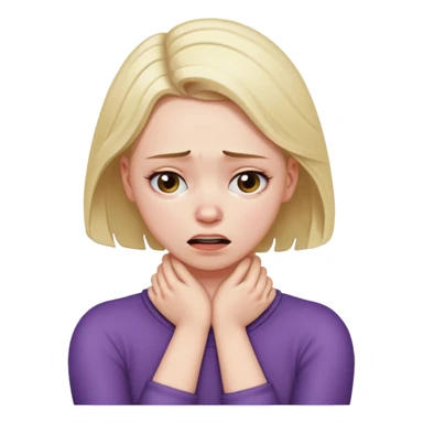 white girl with arms on her neck fake chokinh herself  because she is stressed  sticker