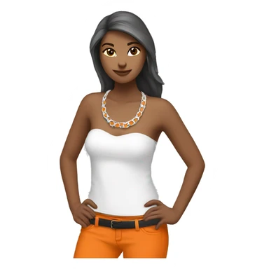 Loup blanc bandeau orange sticker