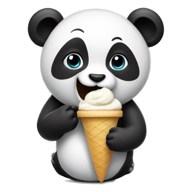 Panda eating ice cream sticker
