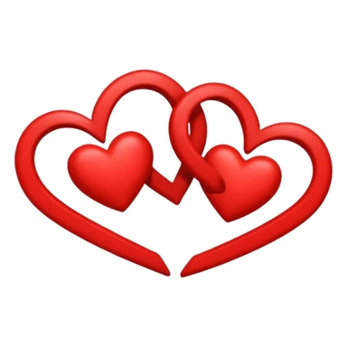 Ein rotes Bsnd zwischen zwei Herzen sticker