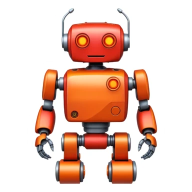 red and orange robot sticker
