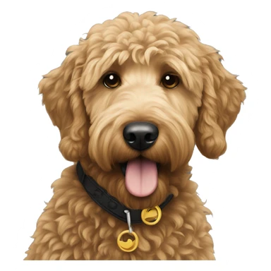 golden doodle black sticker