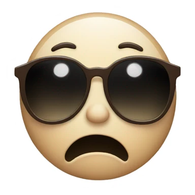 a crying flushed emoji with sunglasses sticker