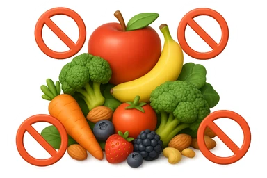 EMOJI STILE IPHONE DI UNa montagna di cibo sano con divieti 3d sparsi, IPERREALISTICO 4K sticker