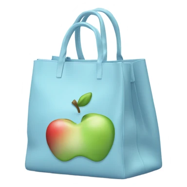 Pastel blue bag with Apple logo  sticker