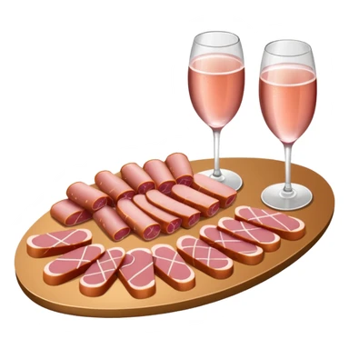 pink champagne glasses and spam charcuterie platter  sticker