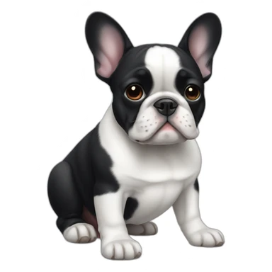 black and white french bulldog sticker