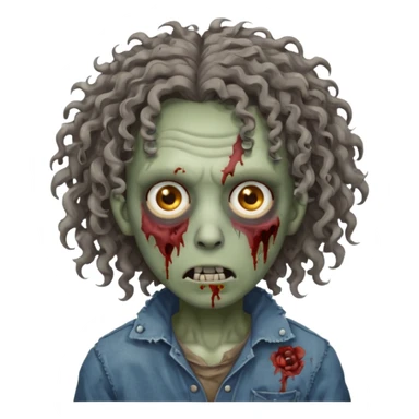 Zumbi de cabelo médio cacheado sticker