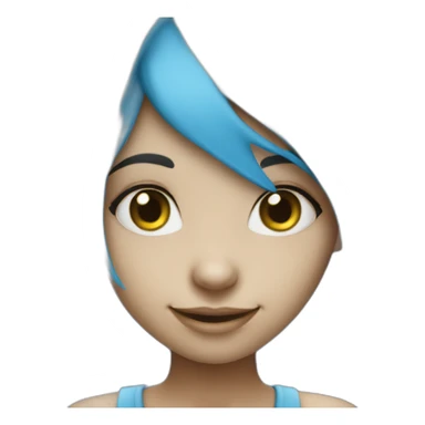 smiling girl with blue skin like smurf sticker