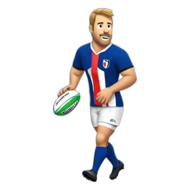 French Rugbyman playing rugby sticker
