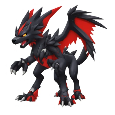  Cool Edgy Black Red Digimon-Fakemon-Garurumon-Loogamon-Dorulumon-Wolf full body sticker