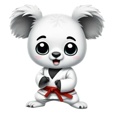 Koala and panda doing karate sticker