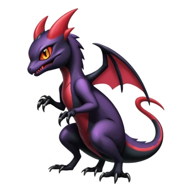 Shiny Epic Badass Edgy Dark Gothic Noibat-Salandit-Salazzle-Noivern-Nargacuga-Litten-Hybrid sticker