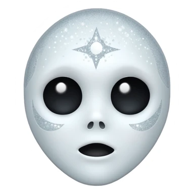 white Ghost face glitter  sticker