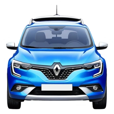 Renault Megane E-Tech electric car, front view, modern blue compact SUV sticker