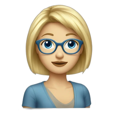 blond-girl-short-hair-and-curtain-fringe-with-blue-eyes-and-glasses sticker