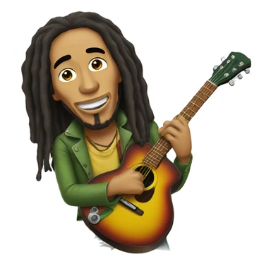 Bob marley with guitar sticker