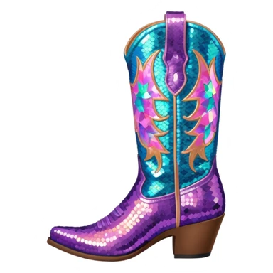 Sequin cowgirl boots sticker