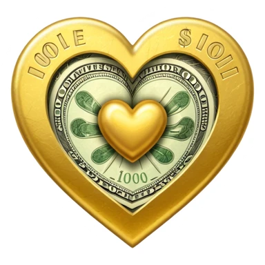 An heart composed of money. sticker