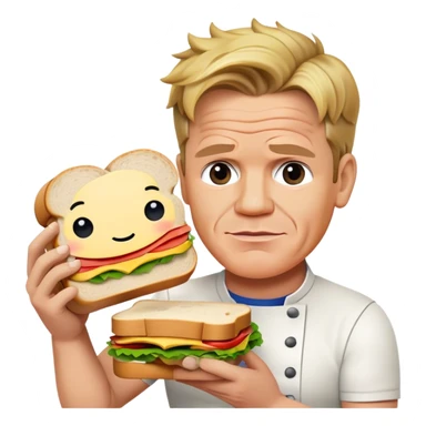 Gordon Ramsay with a sandwich  sticker