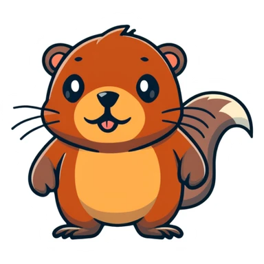 brutal beaver with a black beard sticker