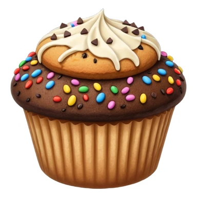 dark brown vanilla muffin chocolate sprinkles on top sticker