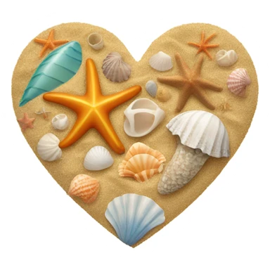 Beachy heart sticker