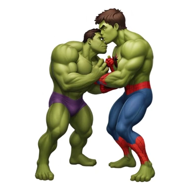 Spiderman kiss hulk sticker