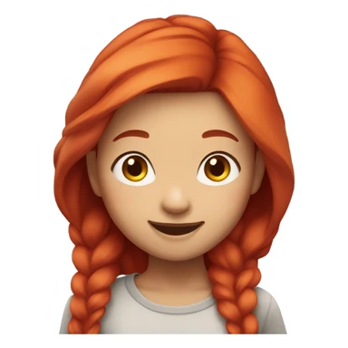 Asian girl with red hair smiling sticker