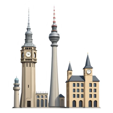 berlin television tower versus big ben tower sticker
